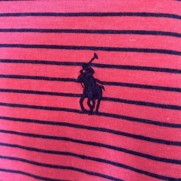 Polo Ralph Lauren performance short sleeve shirt size XL red stripe cotton blend - Picture 6 of 6